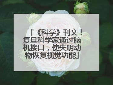 《科学》刊文！复旦科学家通过脑机接口，使失明动物恢复视觉功能