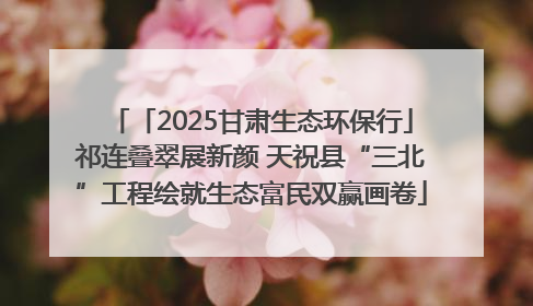 「2025甘肃生态环保行」祁连叠翠展新颜 天祝县“三北”工程绘就生态富民双赢画卷