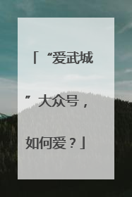 “爱武城”大众号，如何爱？