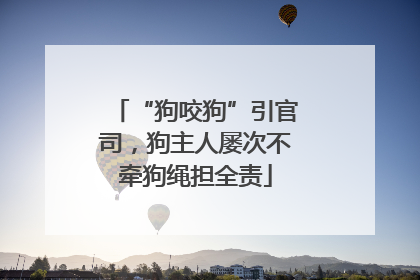 “狗咬狗”引官司，狗主人屡次不牵狗绳担全责