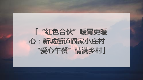 “红色合伙”暖胃更暖心：新城街道阎家小庄村“爱心午餐”情满乡村