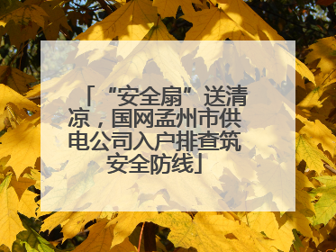 “安全扇”送清凉，国网孟州市供电公司入户排查筑安全防线