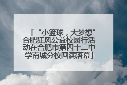 “小篮球，大梦想”合肥狂风公益校园行活动在合肥市第四十二中学南城分校圆满落幕
