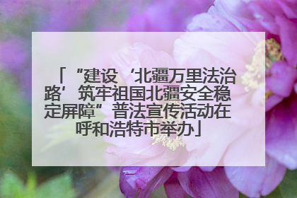 “建设‘北疆万里法治路’筑牢祖国北疆安全稳定屏障”普法宣传活动在呼和浩特市举办