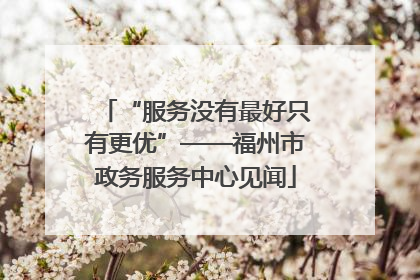“服务没有最好只有更优”——福州市政务服务中心见闻