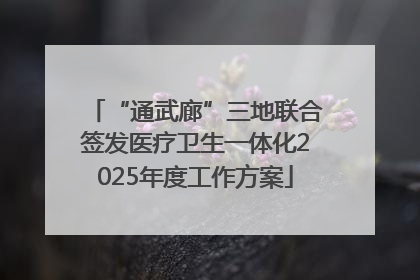 “通武廊”三地联合签发医疗卫生一体化2025年度工作方案
