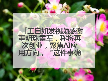 王自如发视频感谢董明珠雷军，称将再次创业，聚焦AI应用方向，“这件事确实来钱快”