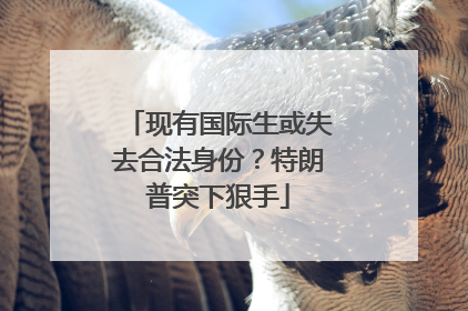 现有国际生或失去合法身份？特朗普突下狠手