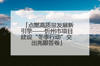 点燃高质量发展新引擎——忻州市项目建设“冬季行动”交出亮眼答卷