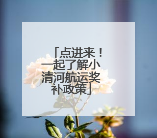 点进来！一起了解小清河航运奖补政策