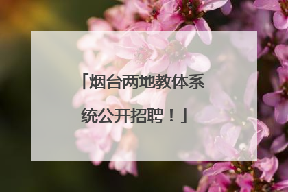 烟台两地教体系统公开招聘！