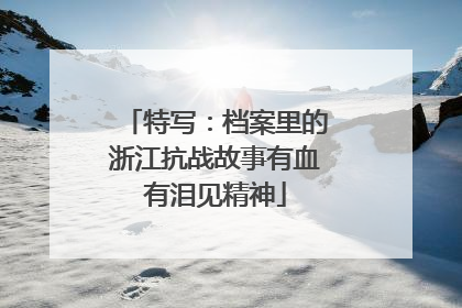 特写：档案里的浙江抗战故事有血有泪见精神