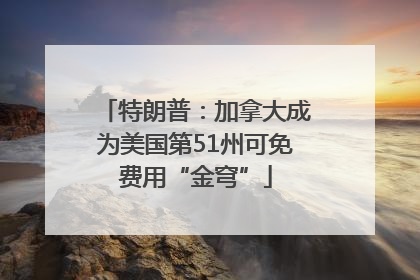 特朗普：加拿大成为美国第51州可免费用“金穹”