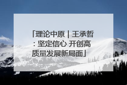 理论中原｜王承哲：坚定信心 开创高质量发展新局面