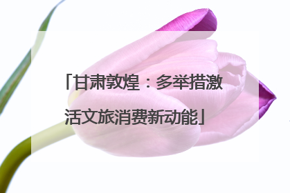 甘肃敦煌：多举措激活文旅消费新动能