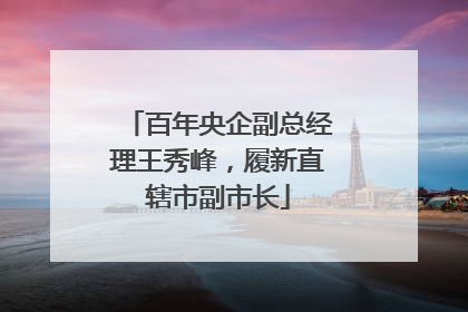 百年央企副总经理王秀峰，履新直辖市副市长