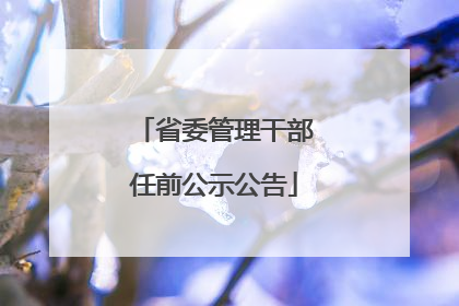 省委管理干部任前公示公告