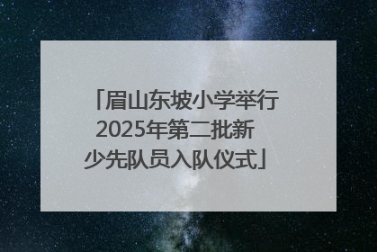 眉山东坡小学举行2025年第二批新少先队员入队仪式