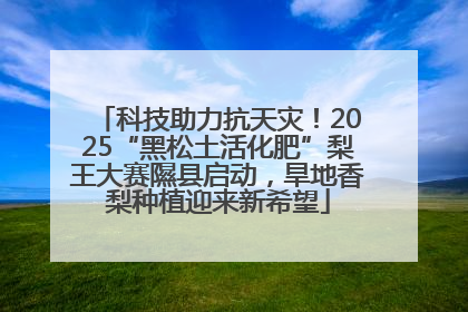 科技助力抗天灾！2025“黑松土活化肥”梨王大赛隰县启动，旱地香梨种植迎来新希望