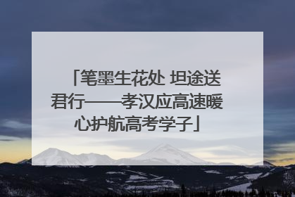 笔墨生花处 坦途送君行——孝汉应高速暖心护航高考学子