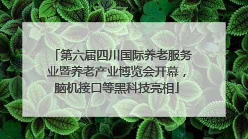 第六届四川国际养老服务业暨养老产业博览会开幕，脑机接口等黑科技亮相