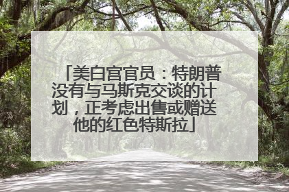 美白宫官员：特朗普没有与马斯克交谈的计划，正考虑出售或赠送他的红色特斯拉