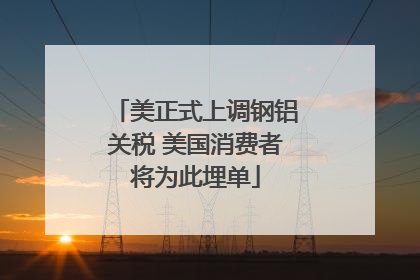 美正式上调钢铝关税 美国消费者将为此埋单