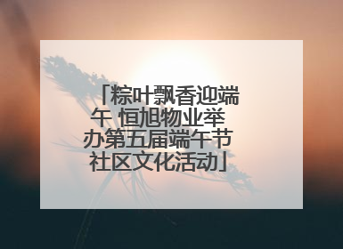 粽叶飘香迎端午 恒旭物业举办第五届端午节社区文化活动