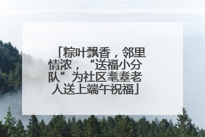 粽叶飘香，邻里情浓，“送福小分队”为社区耄耋老人送上端午祝福