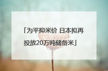 为平抑米价 日本拟再投放20万吨储备米