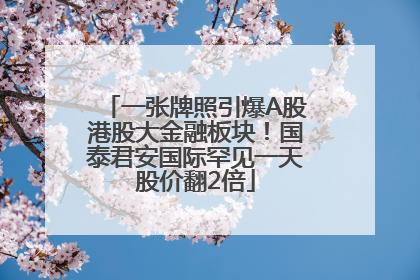 一张牌照引爆A股港股大金融板块！国泰君安国际罕见一天股价翻2倍