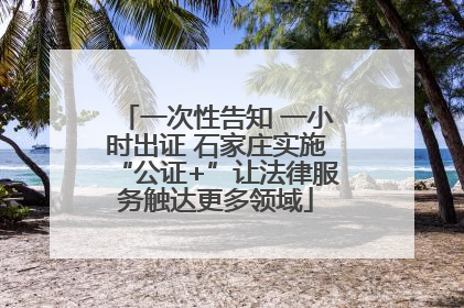 一次性告知 一小时出证 石家庄实施“公证+”让法律服务触达更多领域