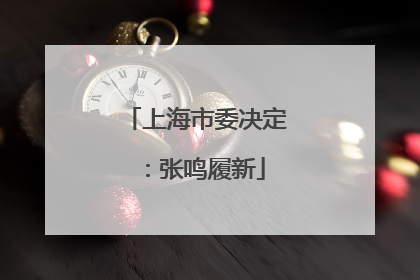上海市委决定：张鸣履新