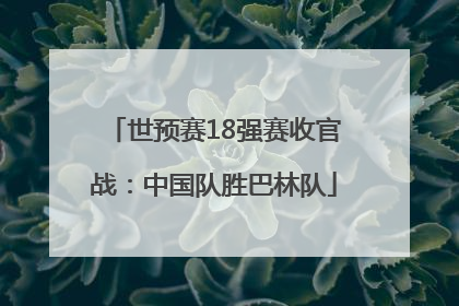 世预赛18强赛收官战：中国队胜巴林队