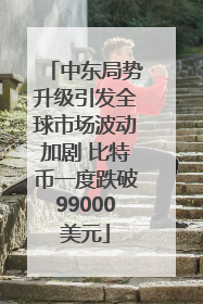 中东局势升级引发全球市场波动加剧 比特币一度跌破99000美元