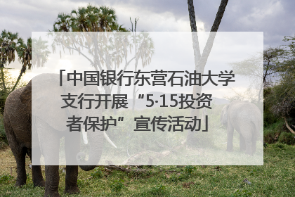 中国银行东营石油大学支行开展“5·15投资者保护”宣传活动