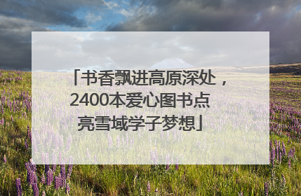 书香飘进高原深处，2400本爱心图书点亮雪域学子梦想