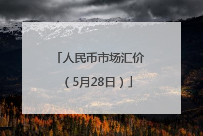 人民币市场汇价（5月28日）