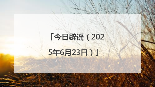 今日辟谣（2025年6月23日）