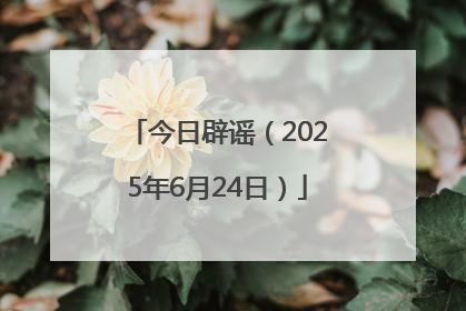 今日辟谣（2025年6月24日）
