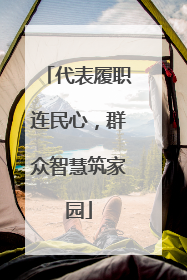 代表履职连民心，群众智慧筑家园