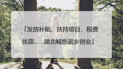 发放补贴、扶持项目、税费优惠……湖北喊您返乡创业