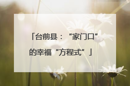 台前县：“家门口”的幸福“方程式”