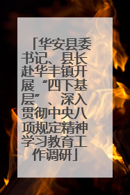 华安县委书记、县长赴华丰镇开展“四下基层”、深入贯彻中央八项规定精神学习教育工作调研