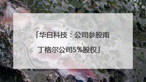 华自科技：公司参股南丁格尔公司5%股权
