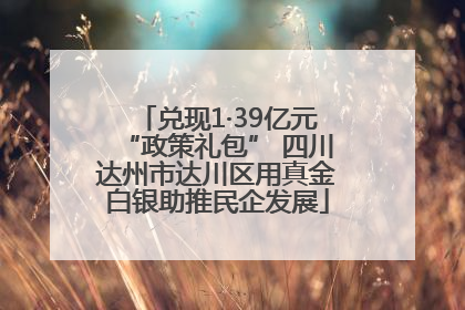 兑现1·39亿元“政策礼包” 四川达州市达川区用真金白银助推民企发展