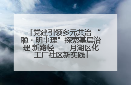 党建引领多元共治 “聪・明事理”探索基层治理 新路径——月湖区化工厂社区新实践