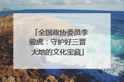 全国政协委员李骏虎：守护好三晋大地的文化宝藏