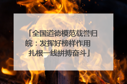 全国道德模范载誉归皖：发挥好榜样作用 扎根一线拼搏奋斗