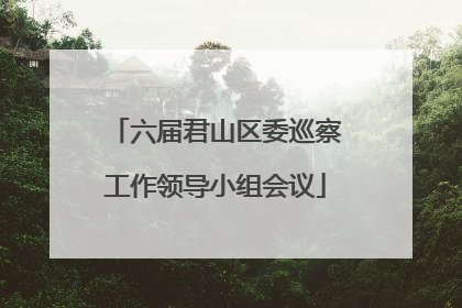 六届君山区委巡察工作领导小组会议